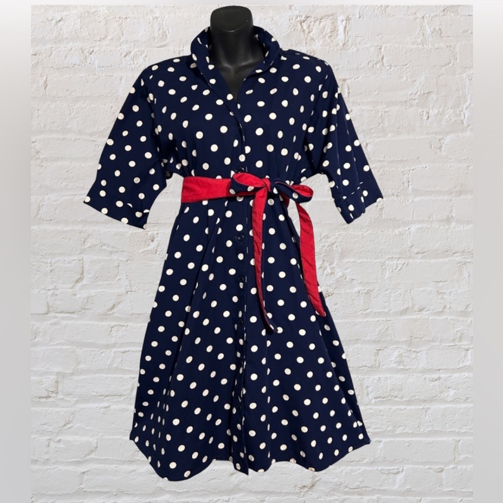 Vintage Willi of California Polka Dot Pinup Dress Size 6